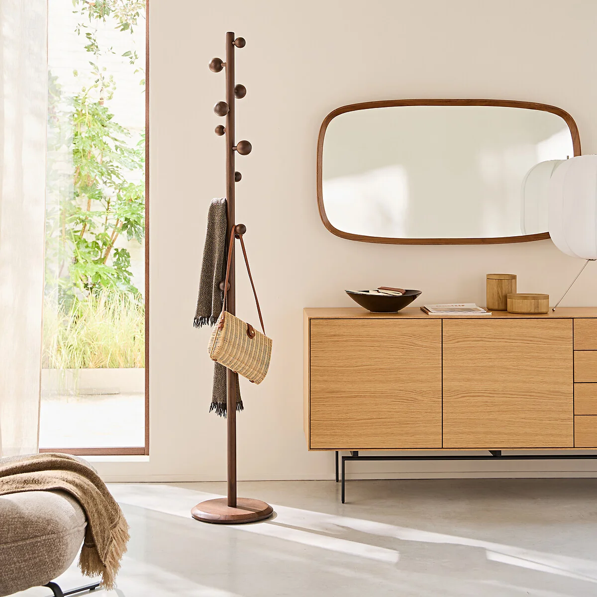 Orion 110cm High Solid Walnut Rectangular Mirror – image 3