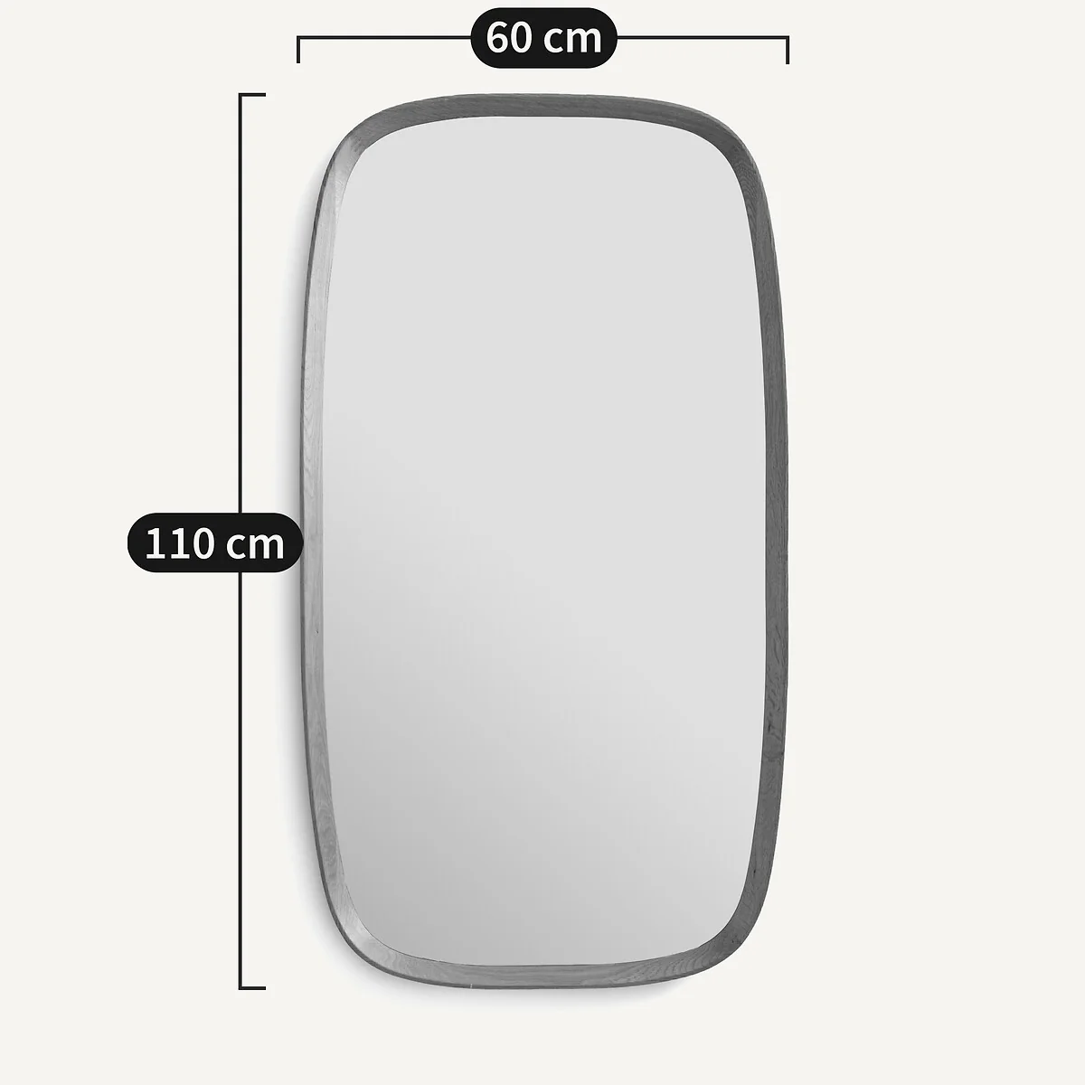 Orion 110cm High Solid Walnut Rectangular Mirror – image 6
