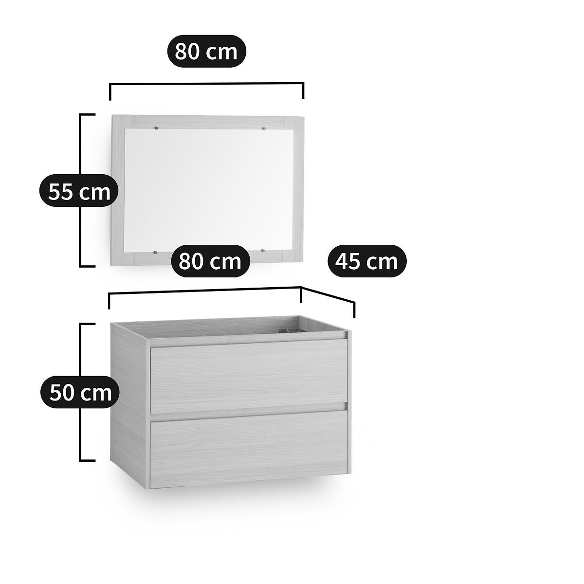 Nirio L80cm Wall-Mounted Vanity Unit & Mirror Set – image 9