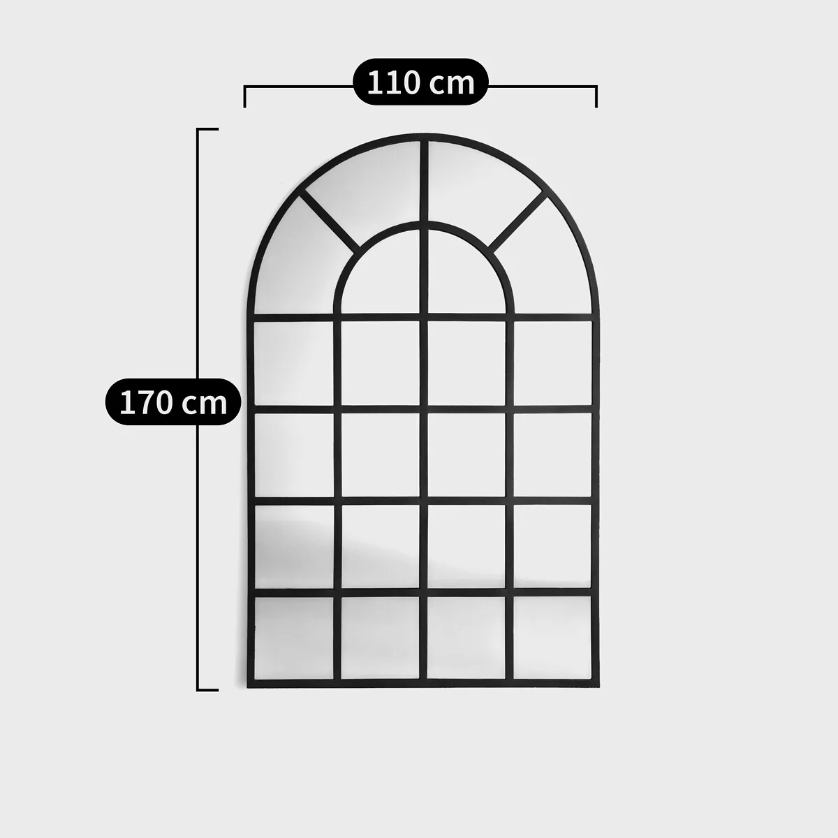 Lenaig 110 X 170cm Arched Industrial Metal Window Mirror – image 4