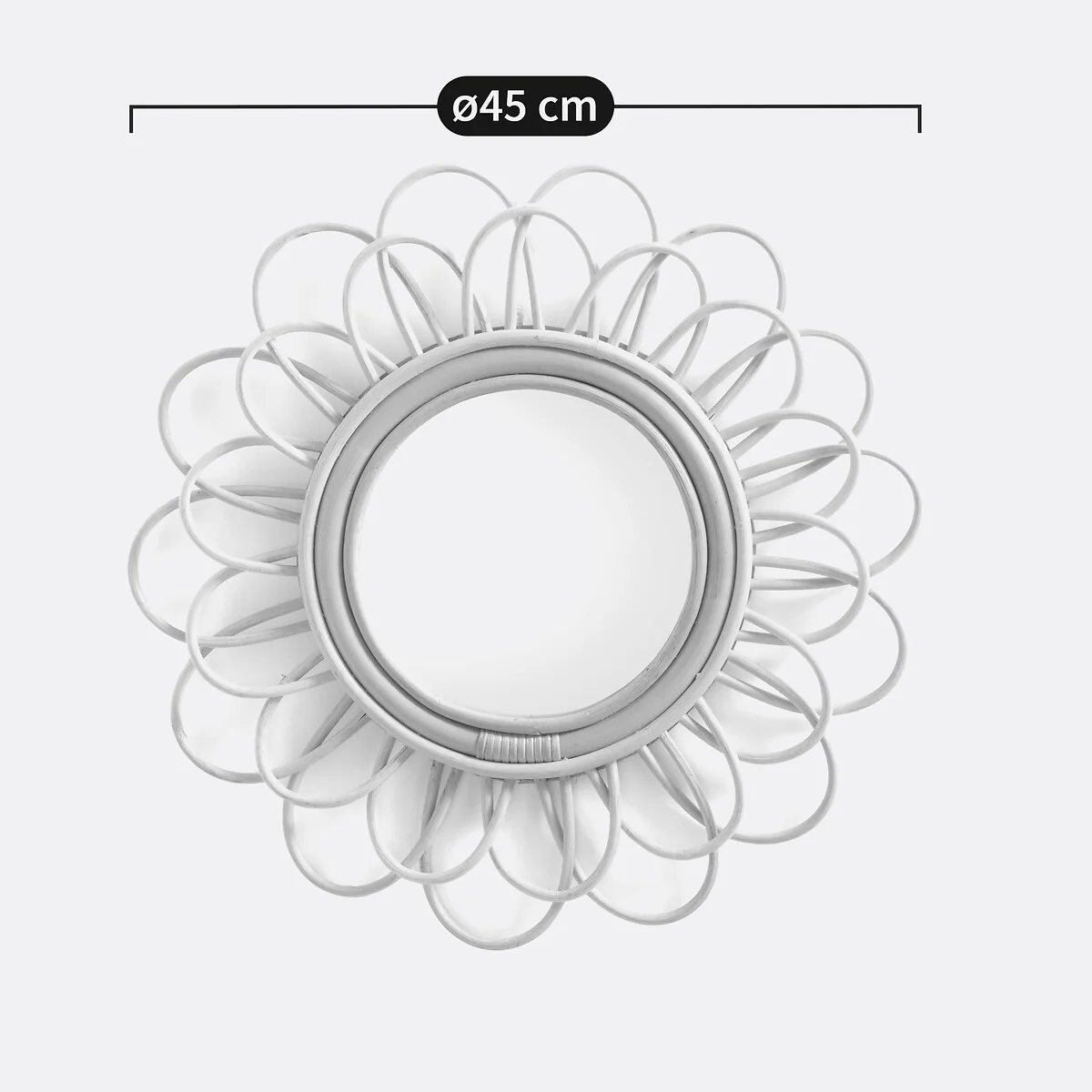 Nogu Double Flower Rattan Mirror, Diameter 45cm – image 3