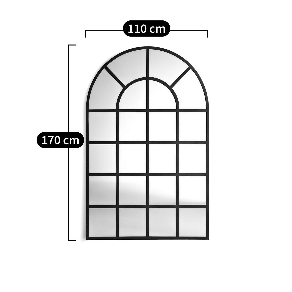 Lenaig 110 x 170cm Arched Industrial Metal Window Mirror – image 5