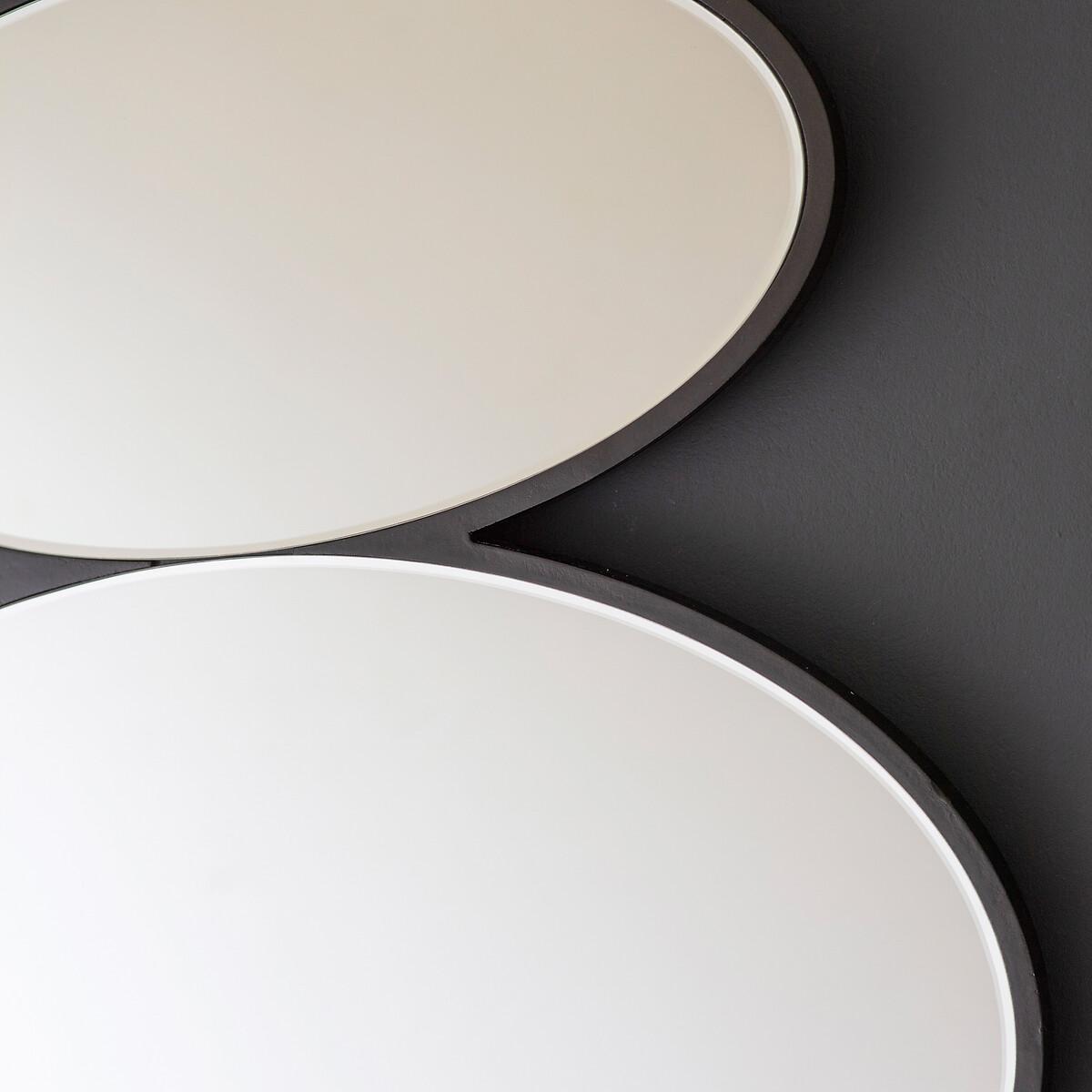 118cm Black Pebble Stack Mirror – image 3