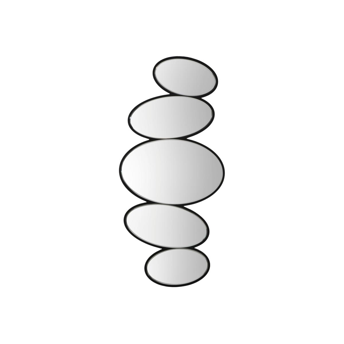 118cm Black Pebble Stack Mirror – image 1