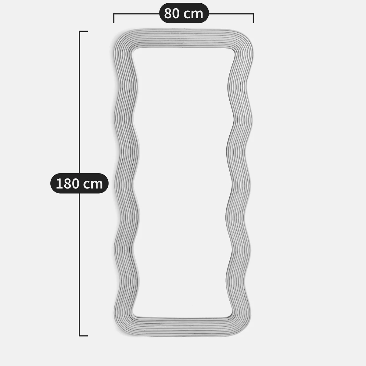 Kiza 180cm High Wavy Rattan Mirror – image 6