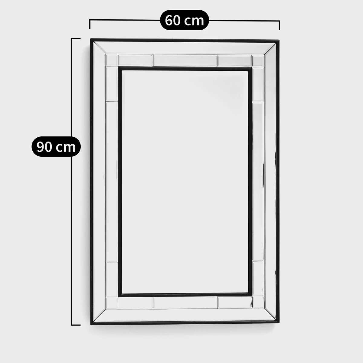 Andella Rectangular Mirror with Bevelled Finish, W60 X H90cm – image 3