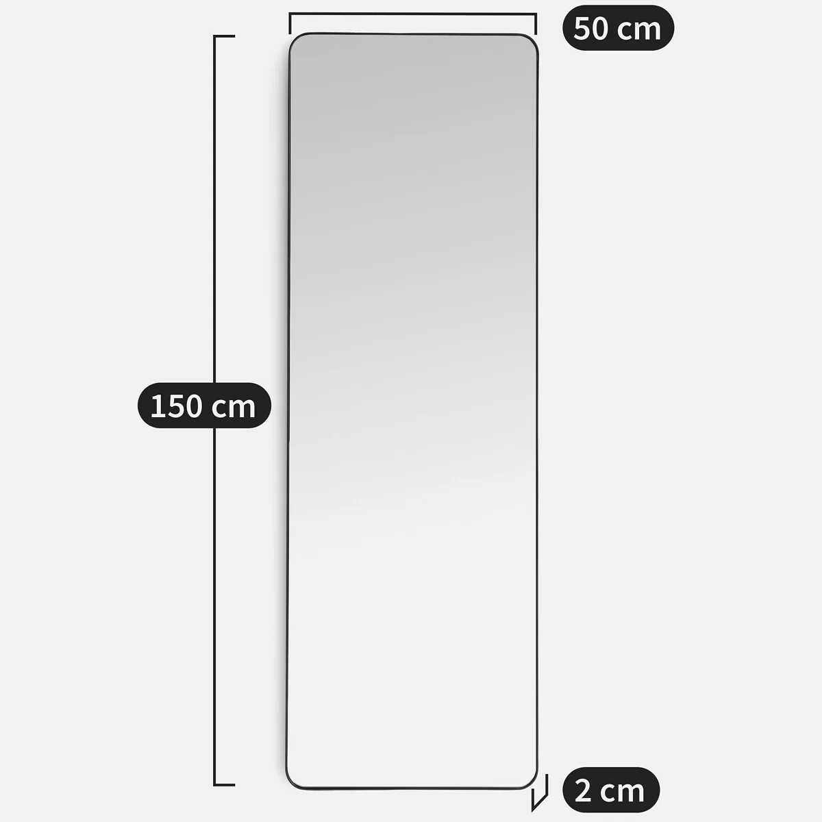 Iodus 50 X 150cm Rectangular Metal Mirror – image 4