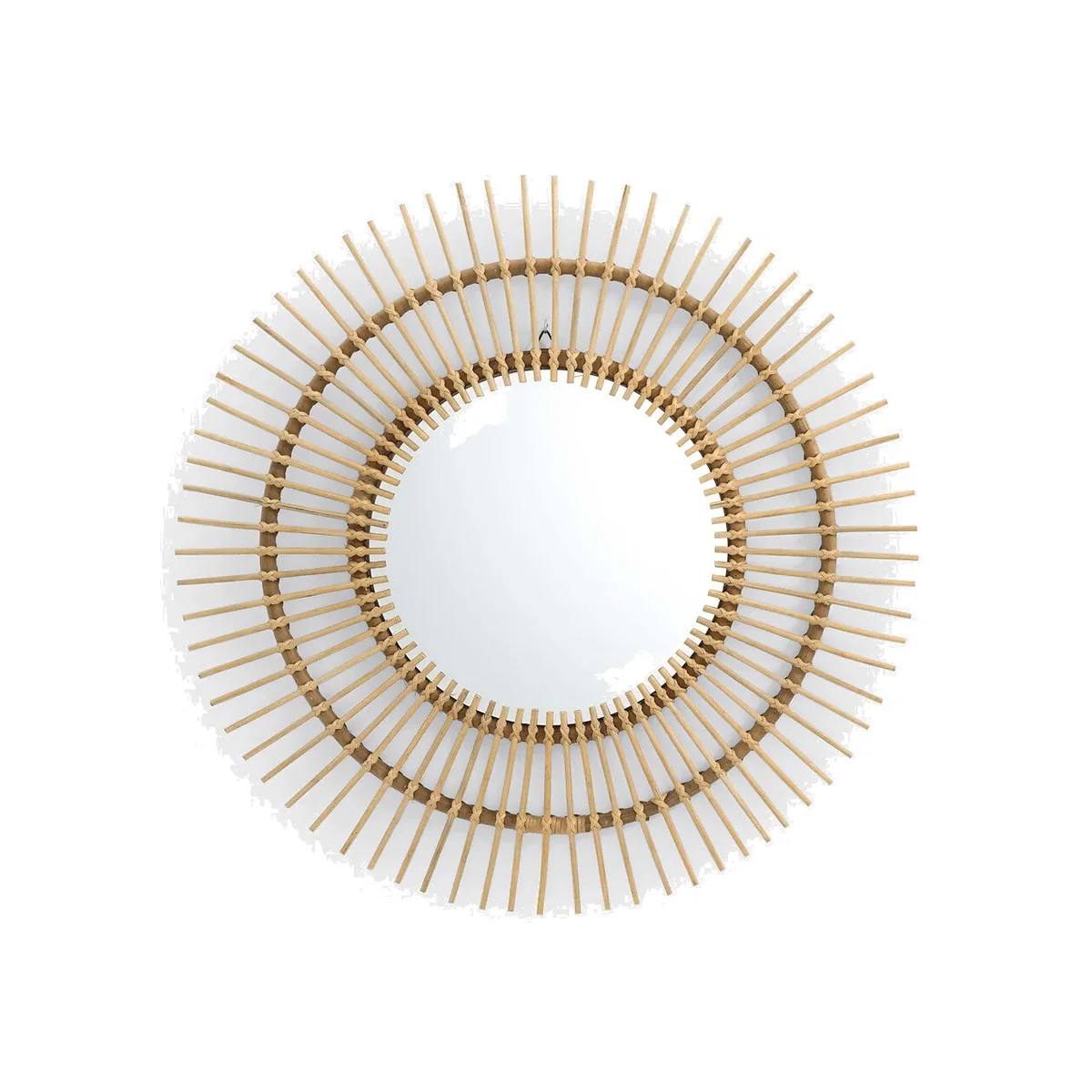 Nogu Cane Sunburst Mirror, 90cm Diameter – image 1