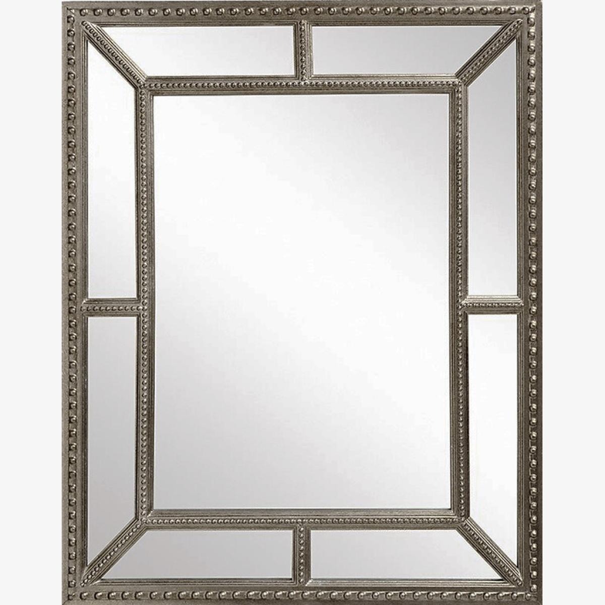 98x76cm Silver Rectangle Mirror – image 1