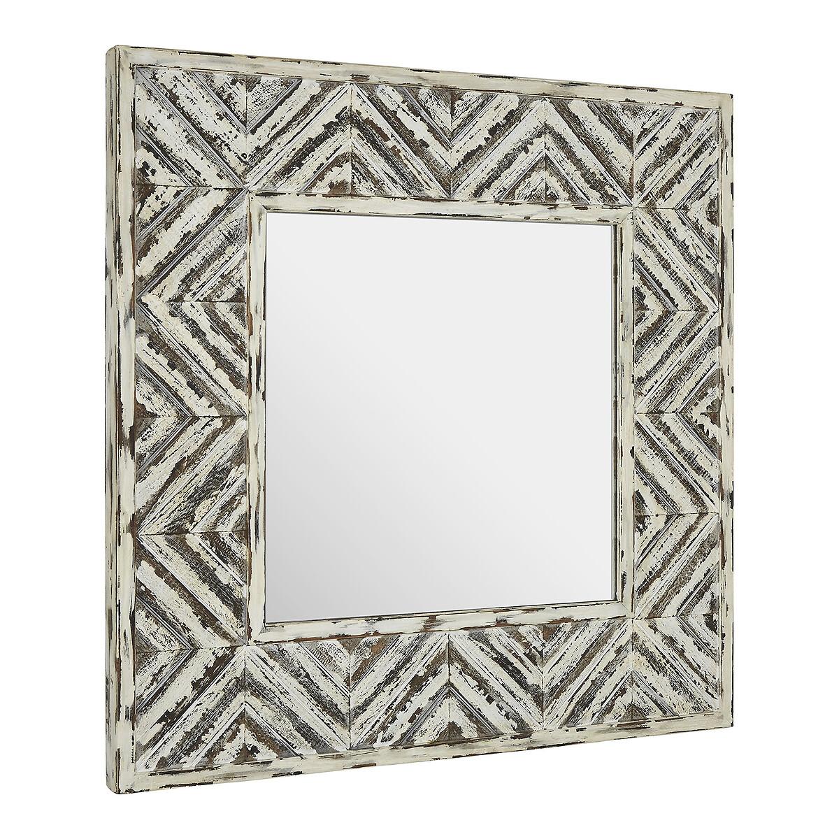 89cm Wall Mirror in Fir Wood Frame – image 2