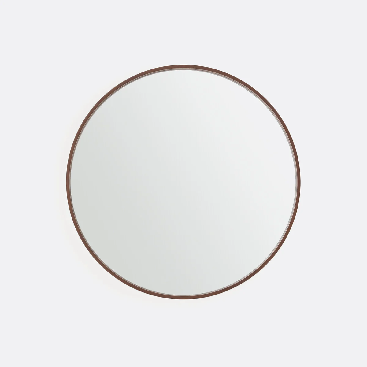 Alaria 80cm Diameter Round Walnut Mirror – image 4