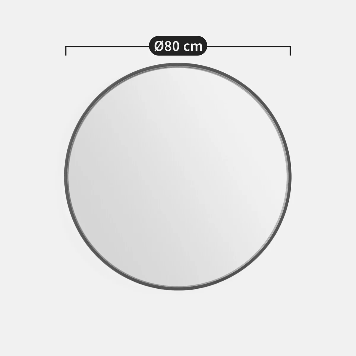 Alaria 80cm Diameter Round Walnut Mirror – image 6