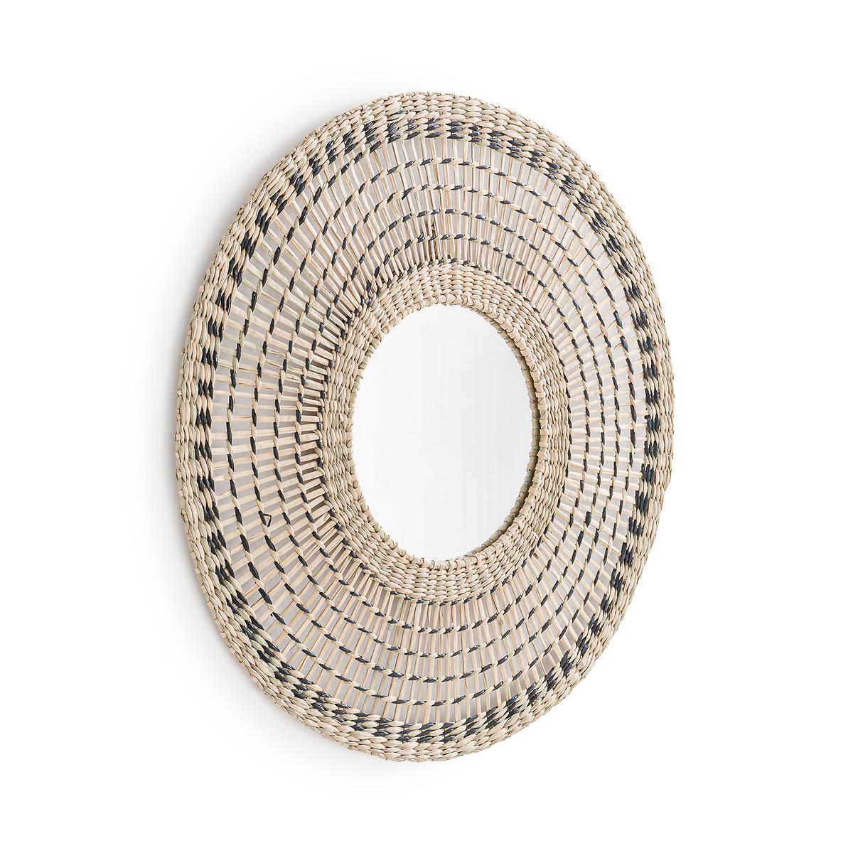 Macio 50cm Diameter Woven Grass Mirror – image 2