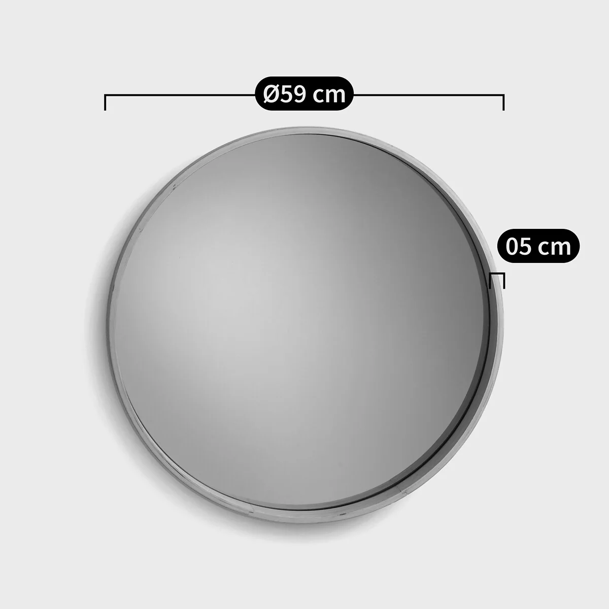 Alaria 59cm Diameter Round Oak Veneer Mirror – image 3