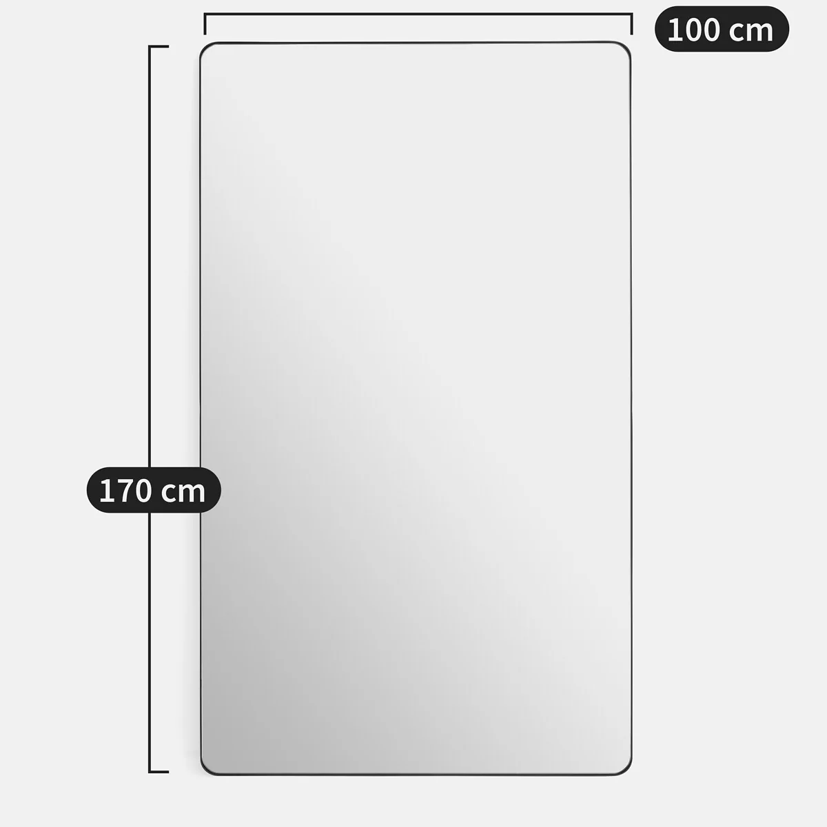 Iodus 100 x 70cm Rectangular Metal Mirror – image 4