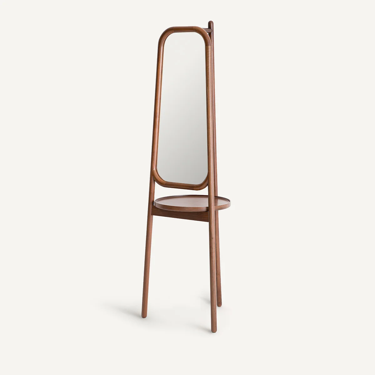 Ercus Walnut Mirror with Shelf On Stand, Height 179.4cm – image 3