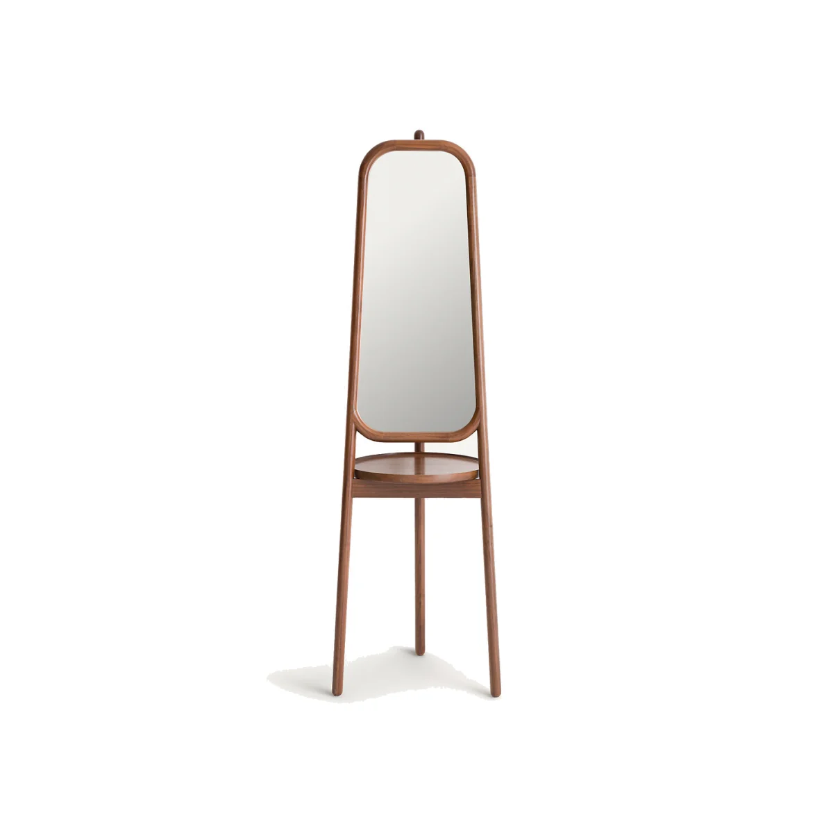 Ercus Walnut Mirror with Shelf On Stand, Height 179.4cm – image 1