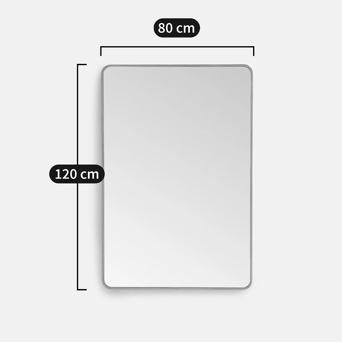 Iodus Rectangular Mirror in Oak Veneer 80x120cm – image 5