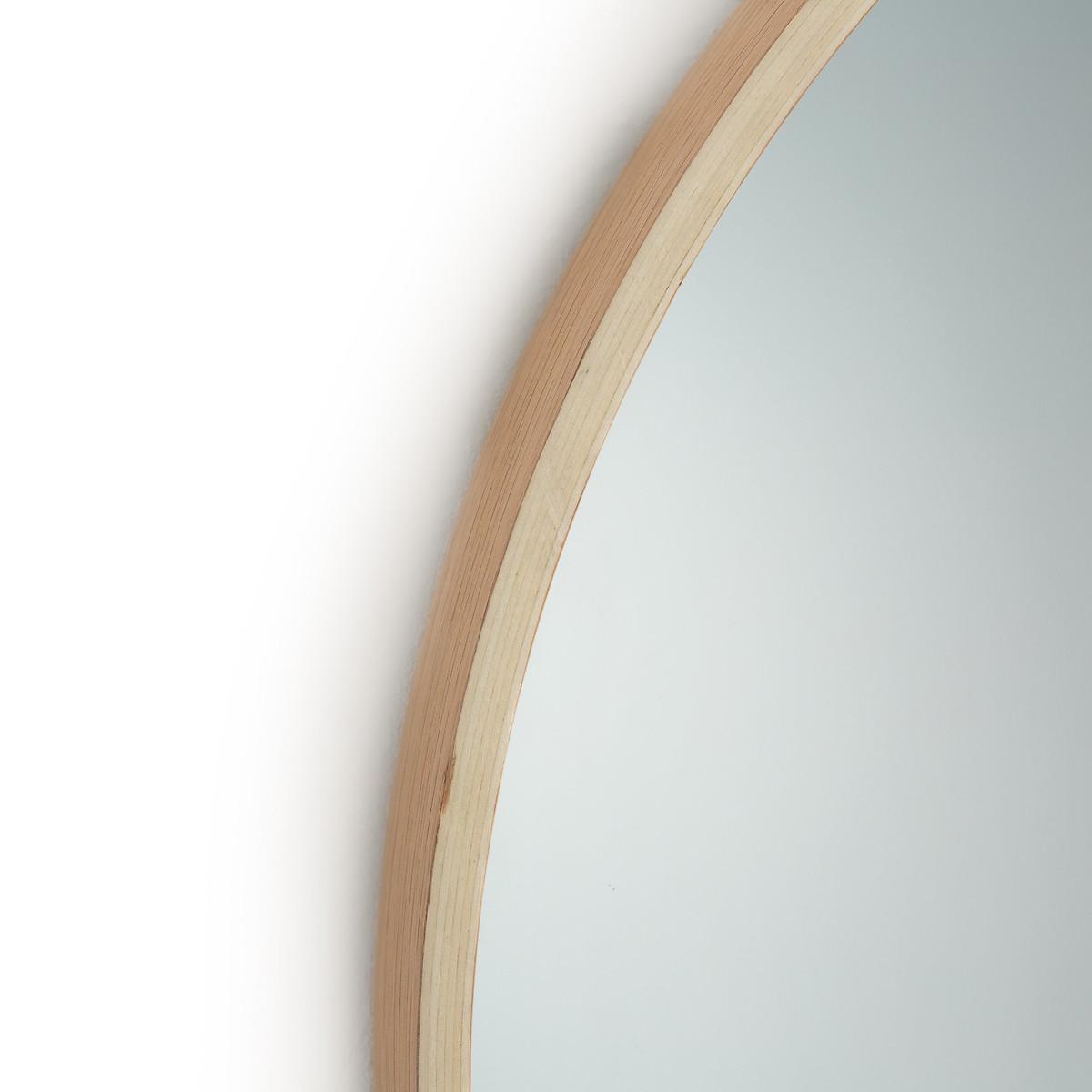 Alaria 59cm Diameter Round Oak Veneer Mirror – image 2
