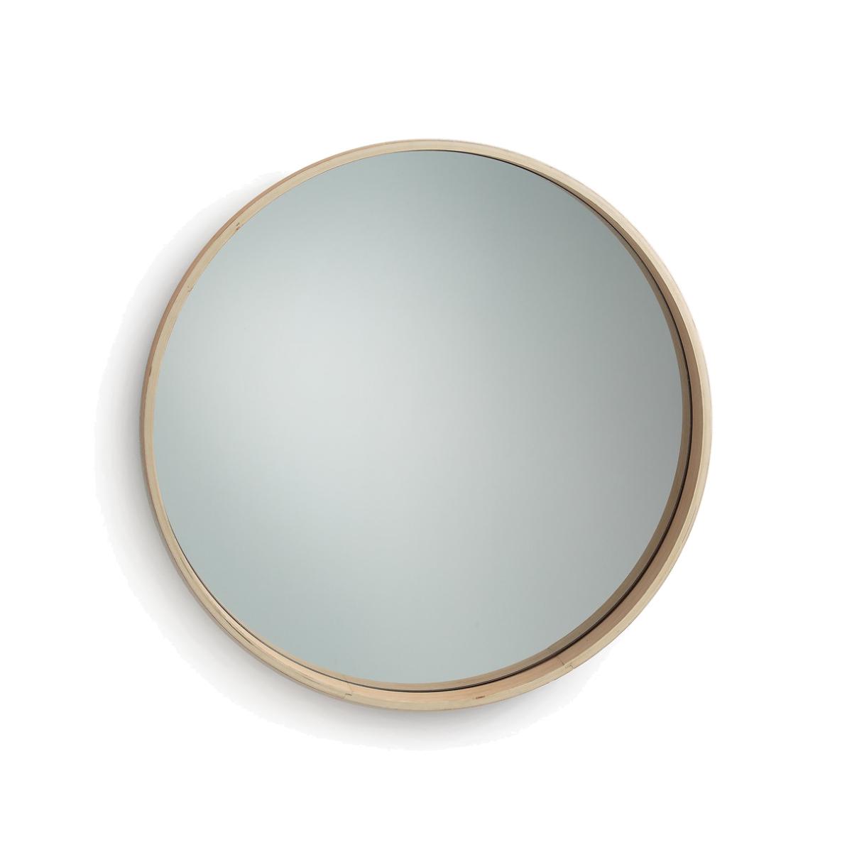 Alaria 59cm Diameter Round Oak Veneer Mirror – image 1