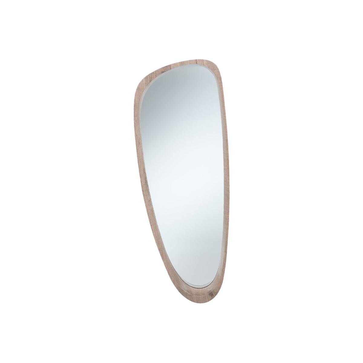 90cm Natural Wood Teardrop Shaped Mirror – image 1