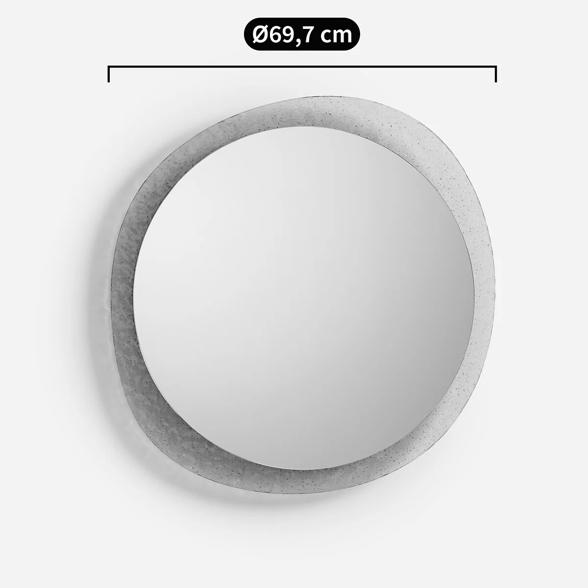 Ondyne Round Mirror with Tinted Glass Surround, Diameter 69.2cm – image 7
