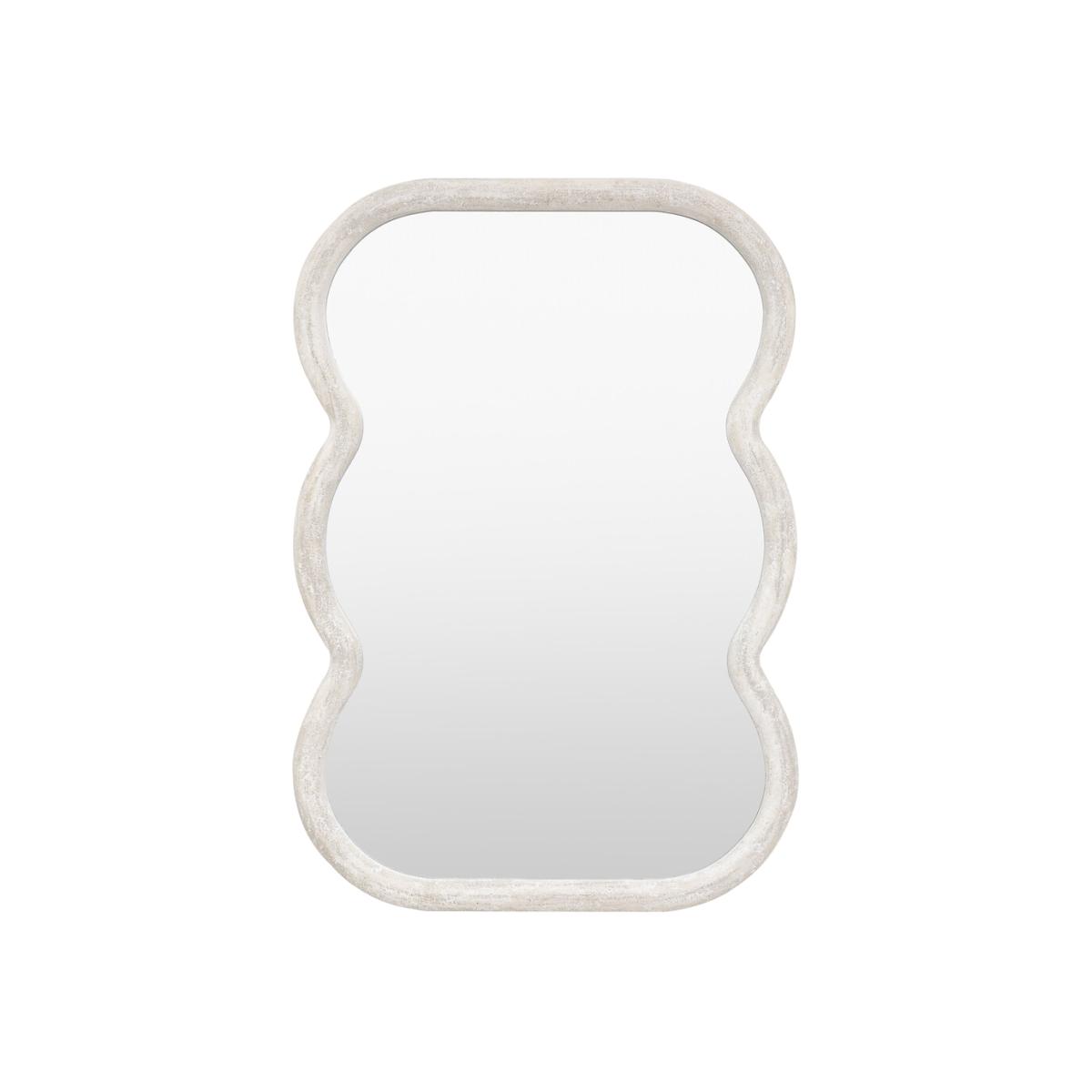 90cm Hockley Curved White Rectangle Mirror – image 1