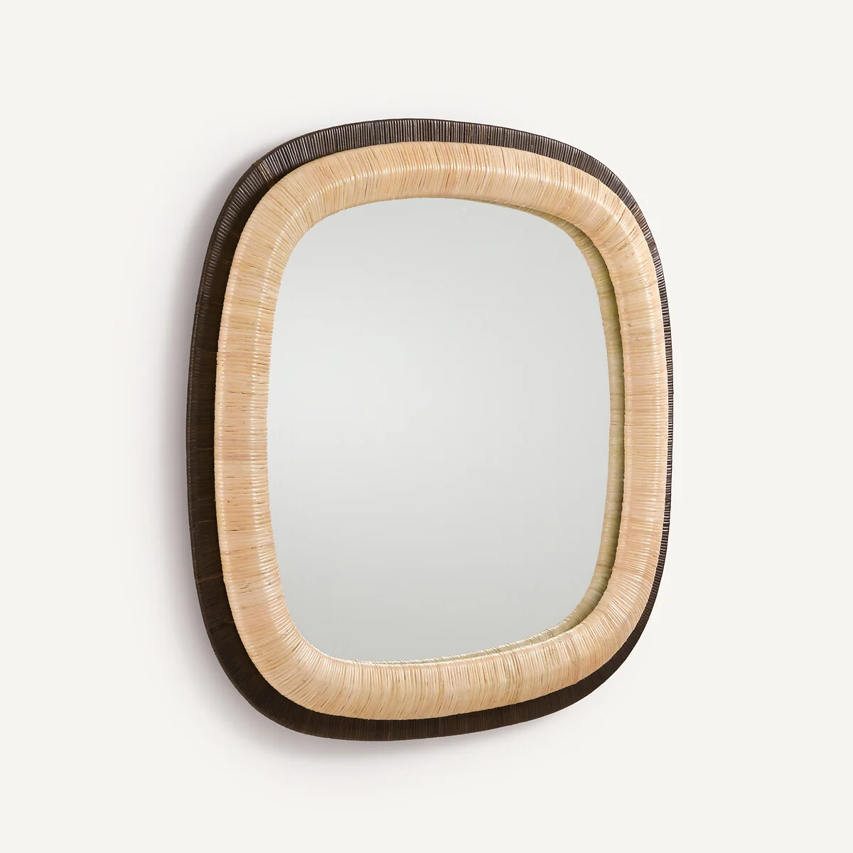 Mae Two-Tone Rattan Square Mirror, Height 91cm – image 3