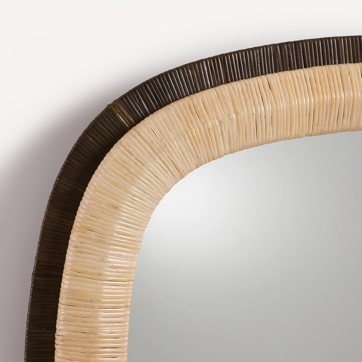 Mae Two-Tone Rattan Square Mirror, Height 91cm – image 5