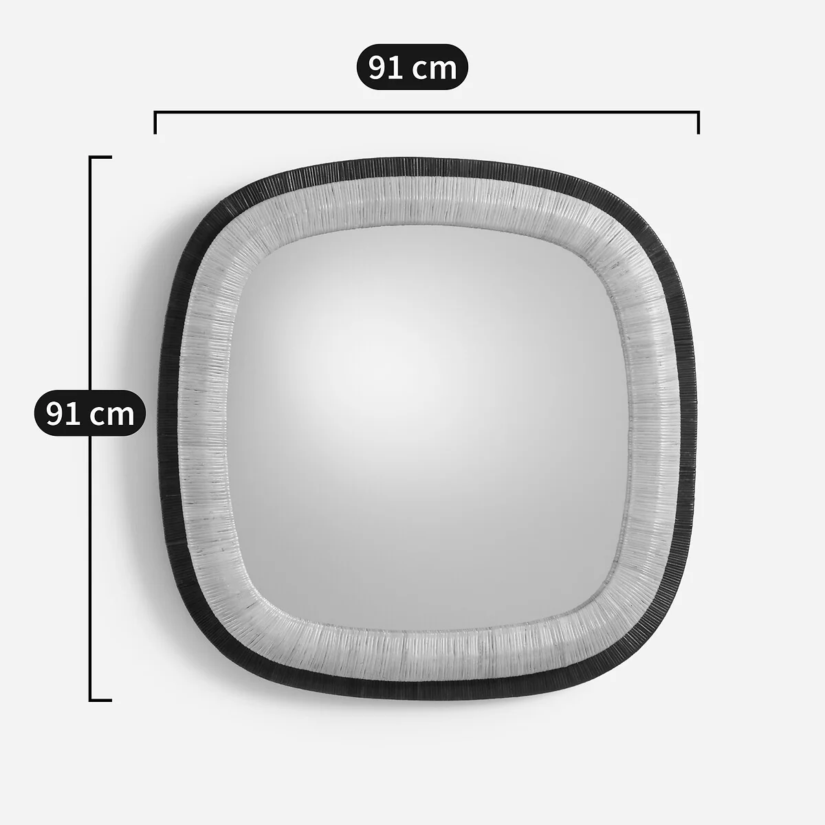 Mae Two-Tone Rattan Square Mirror, Height 91cm – image 6