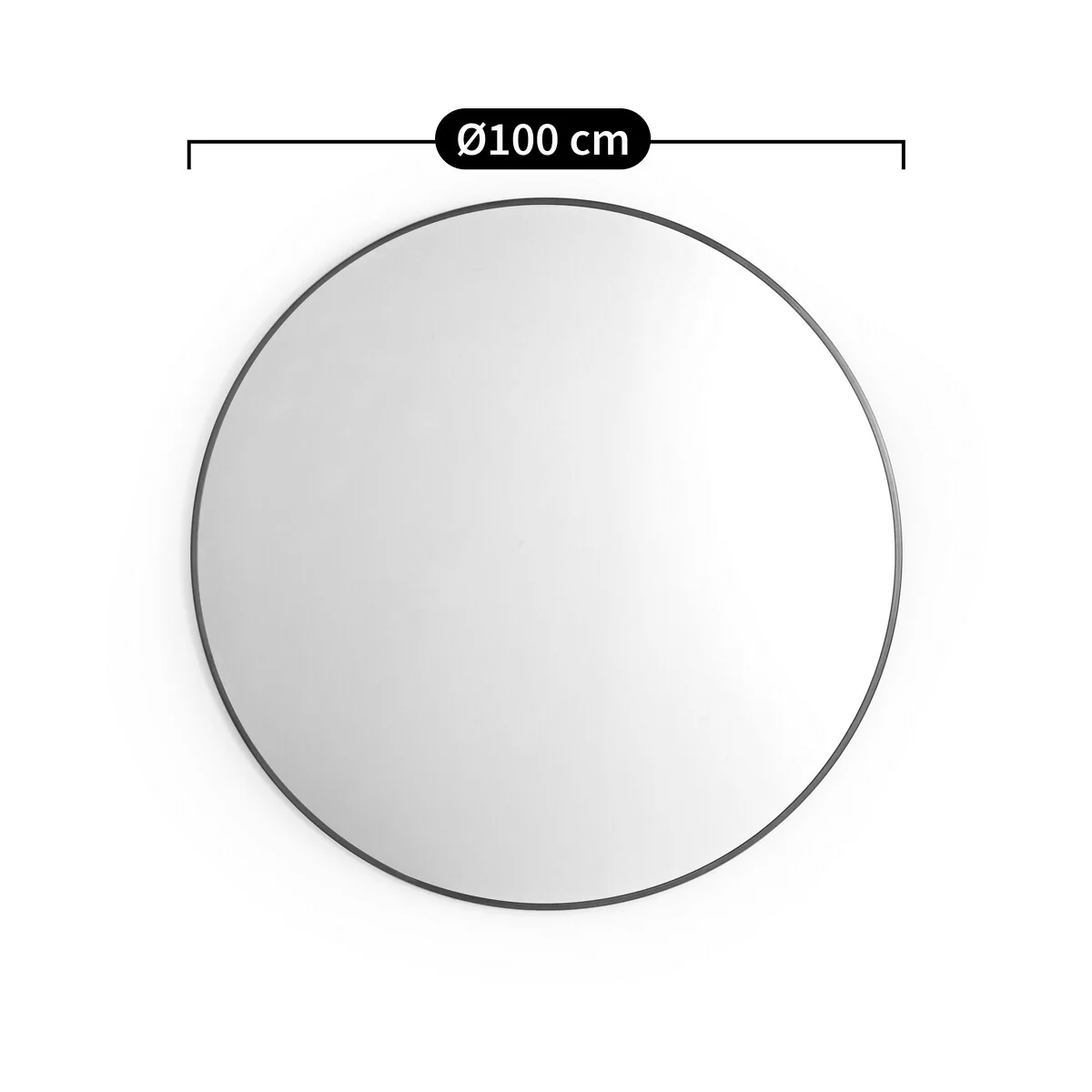 Caligone 100cm Diameter Aged Brass Round Metal Mirror – image 5