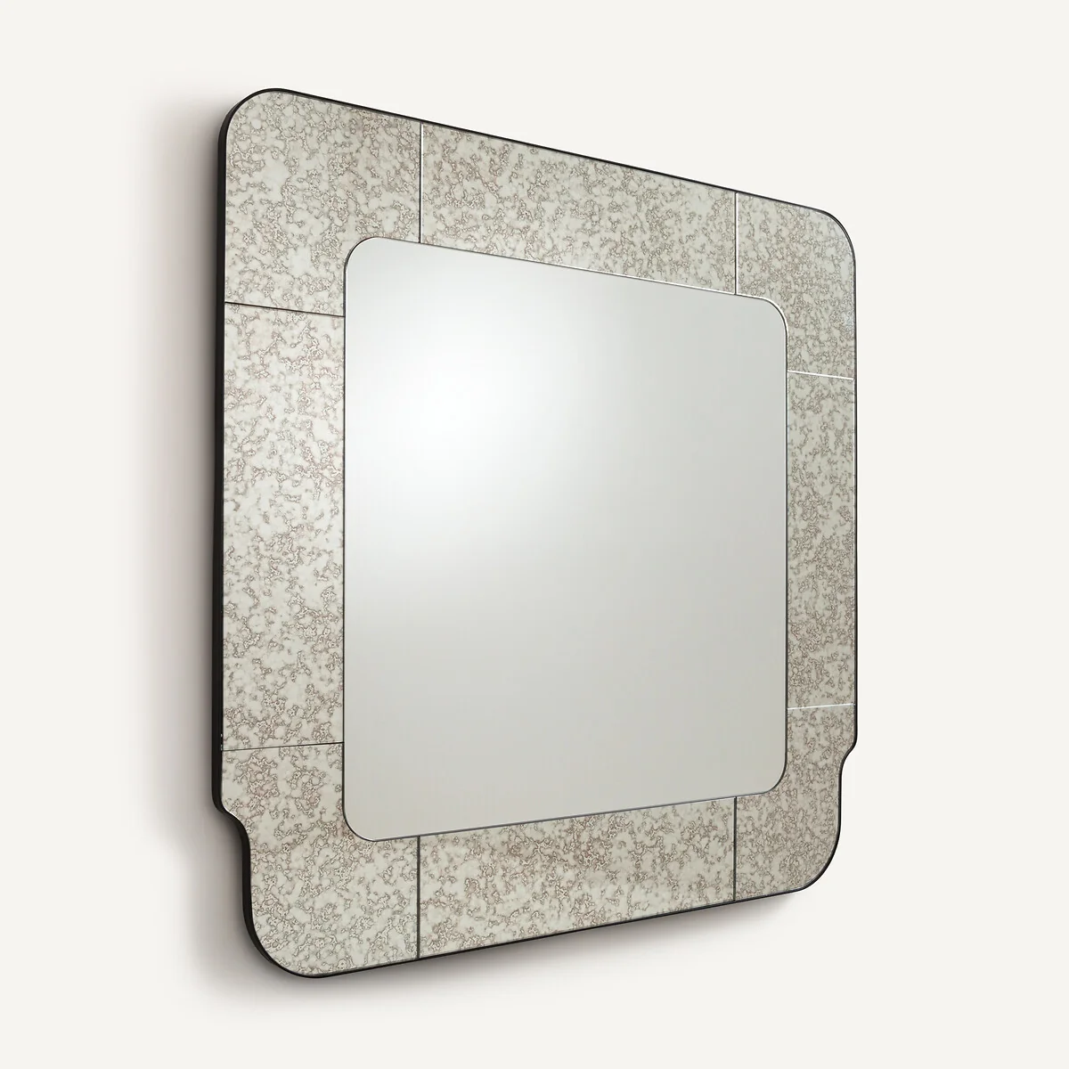 Oris Square Antique Finish Glass Border Mirror, Height 105cm – image 3