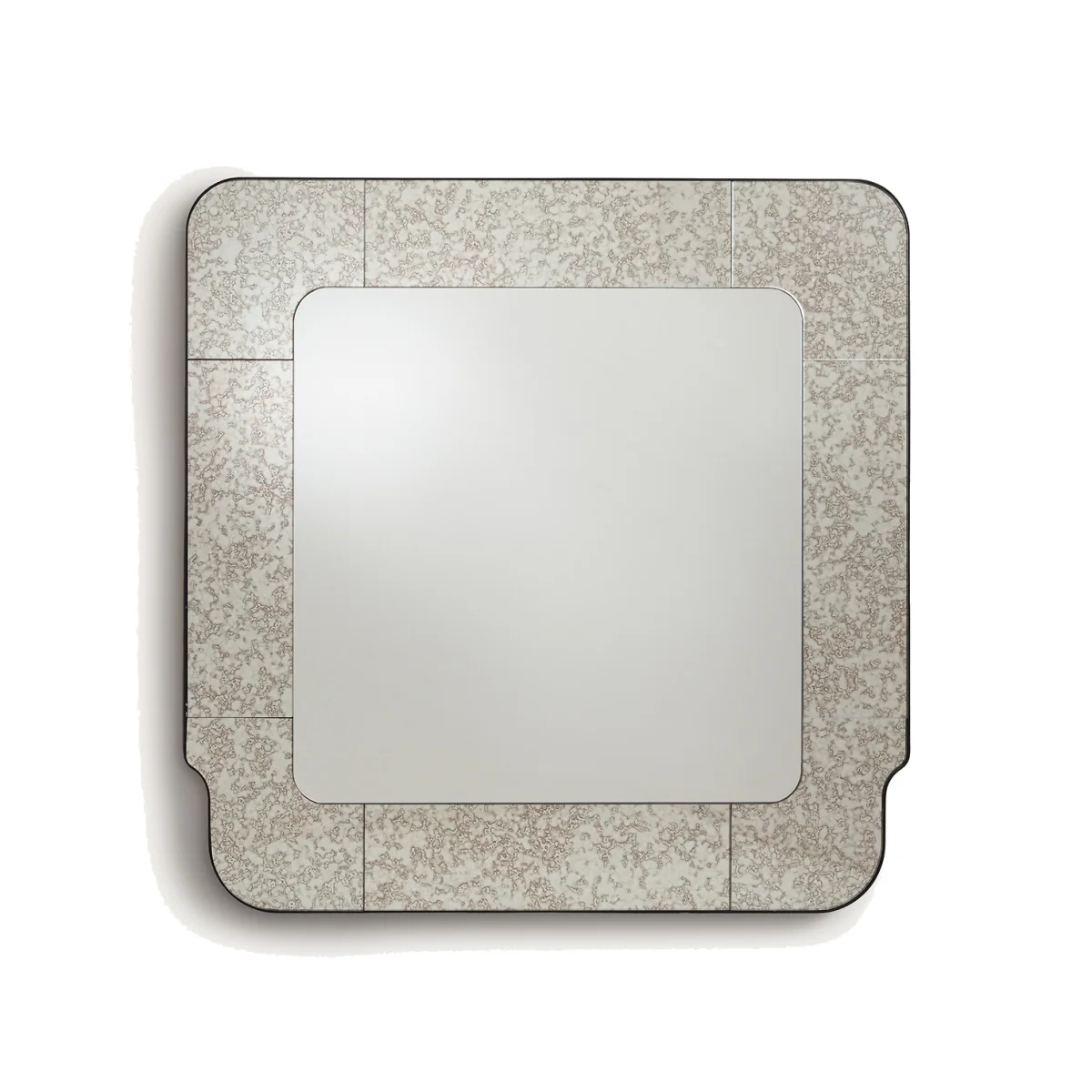 Oris Square Antique Finish Glass Border Mirror, Height 105cm – image 1