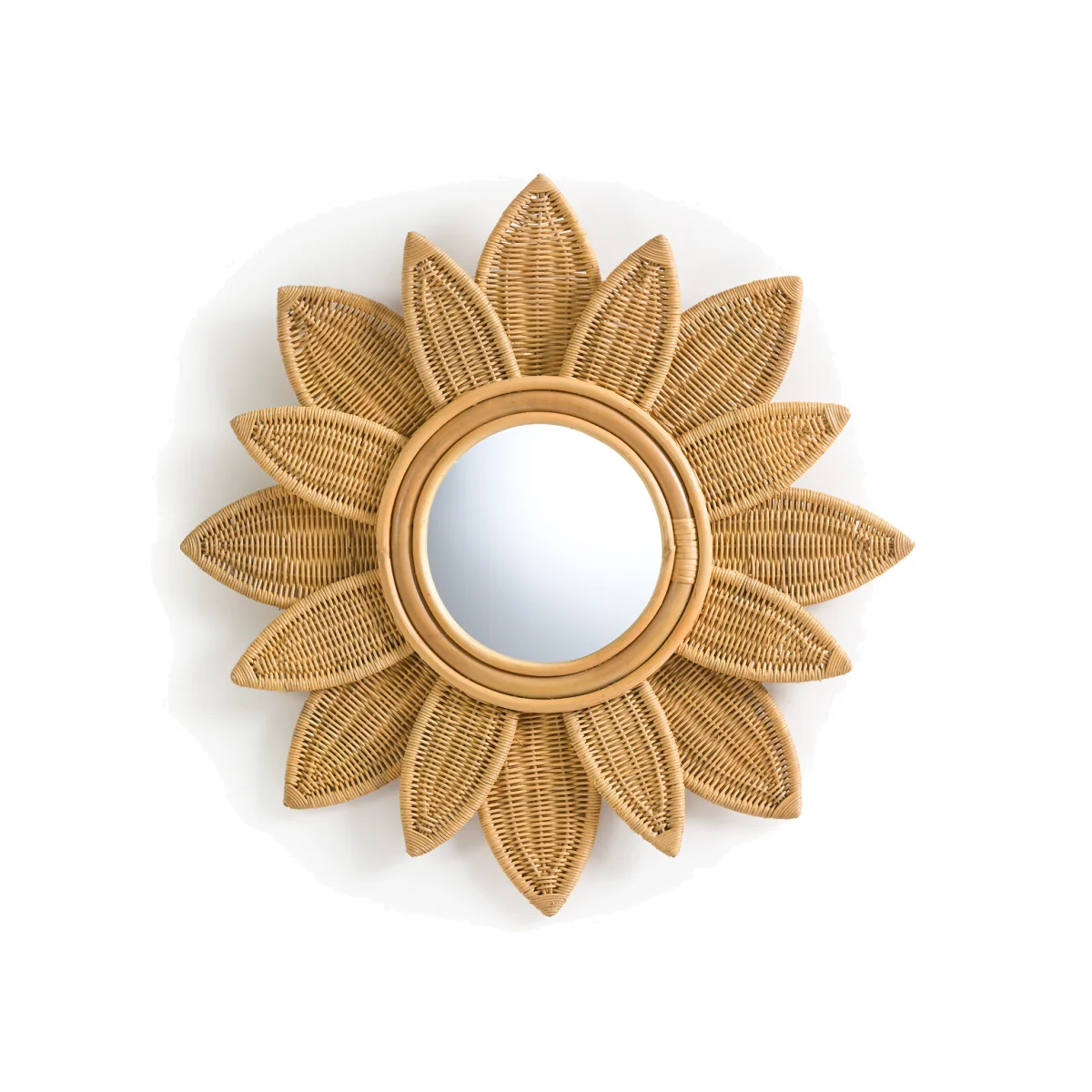 Nogu Floral 60cm Diameter Rattan Mirror – image 1