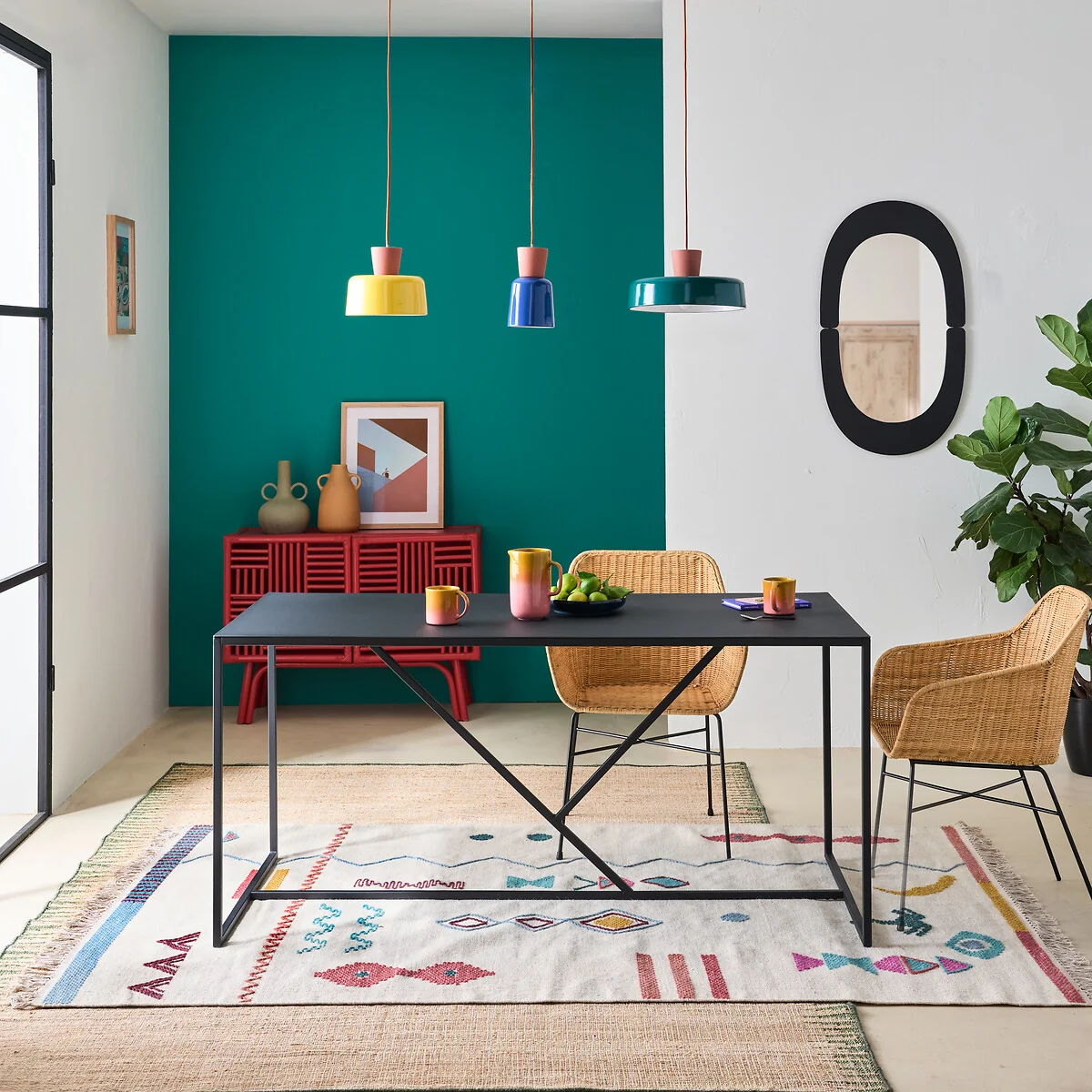 Cory Oval Iron Mirror – image 2
