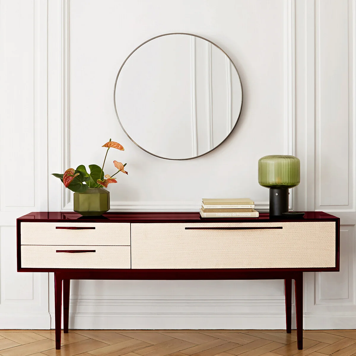 Caligone 80cm Diameter Aged Brass Round Mirror – image 3