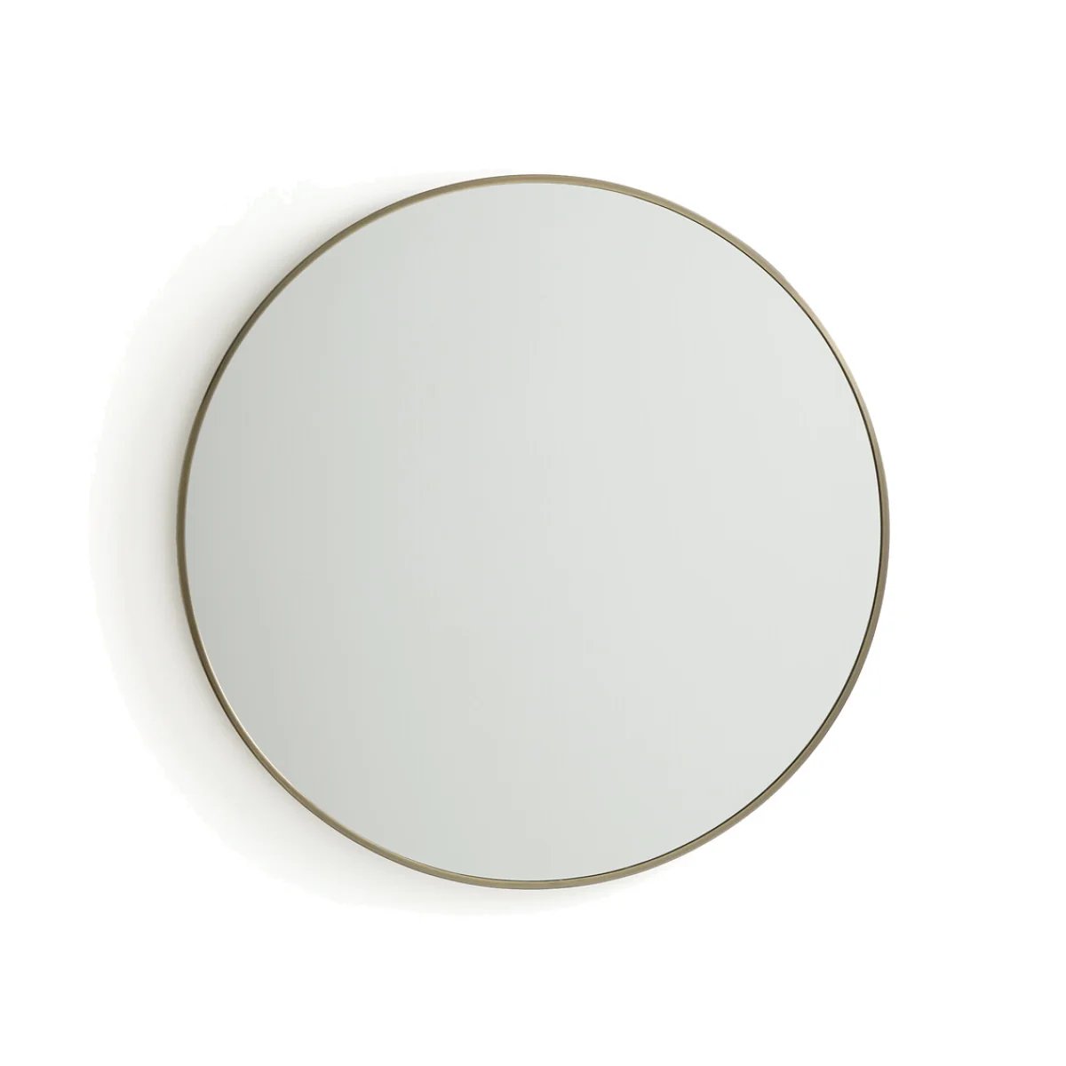 Caligone 80cm Diameter Aged Brass Round Mirror – image 1