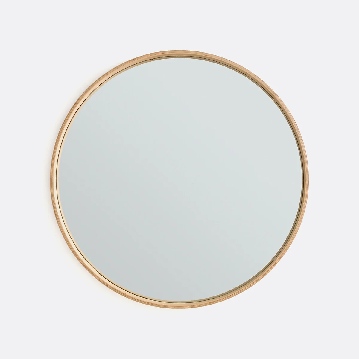 Alaria 80cm Diameter Oak Veneer Round Mirror – image 2