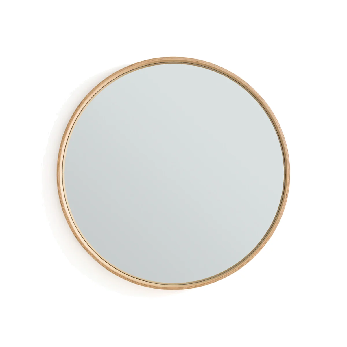Alaria 80cm Diameter Oak Veneer Round Mirror – image 1