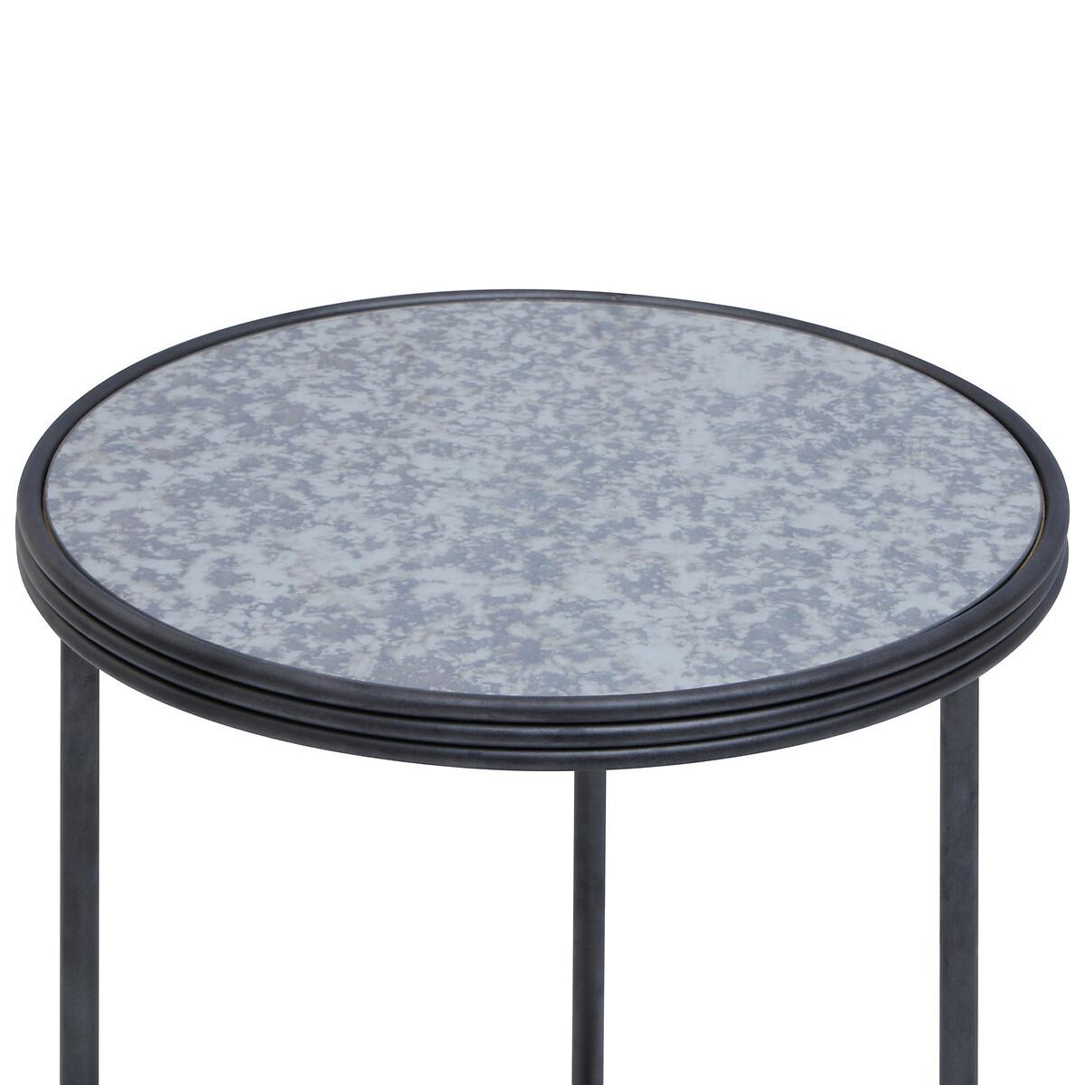 Antique Smoked Mirror Two-Tier Side Table – image 2