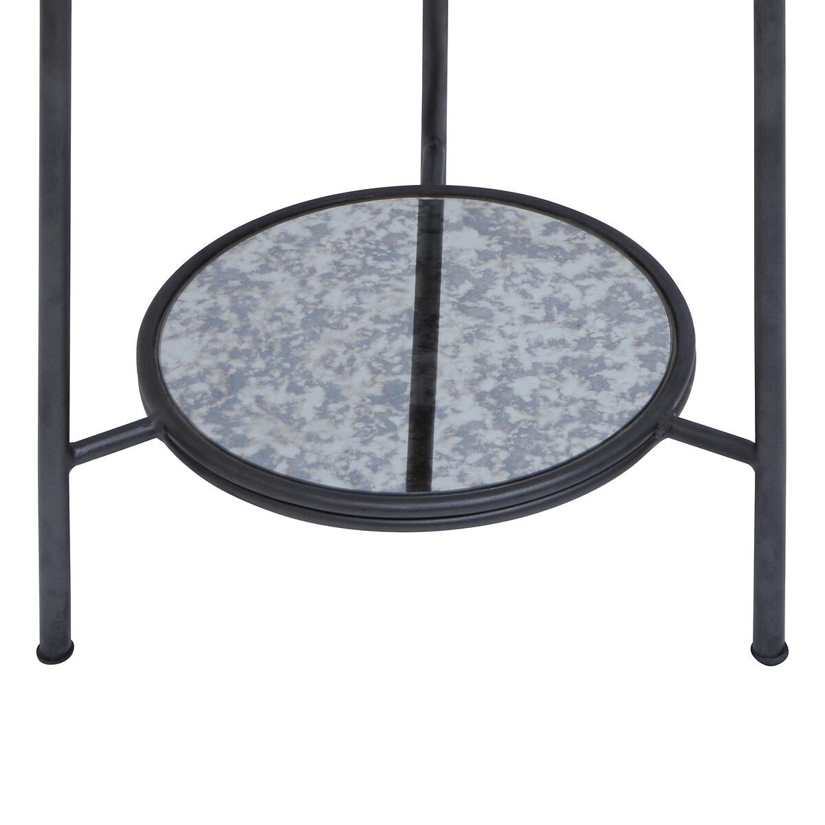 Antique Smoked Mirror Two-Tier Side Table – image 3
