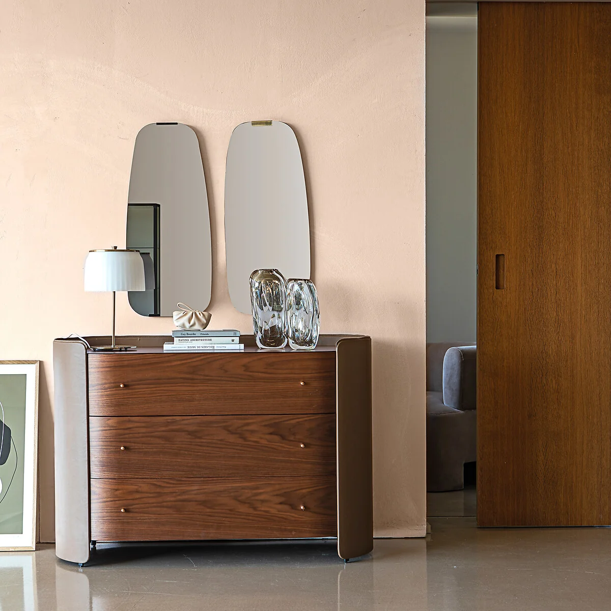 Dialect H72.5cm Smoked Glass and Brass Mirror – image 2