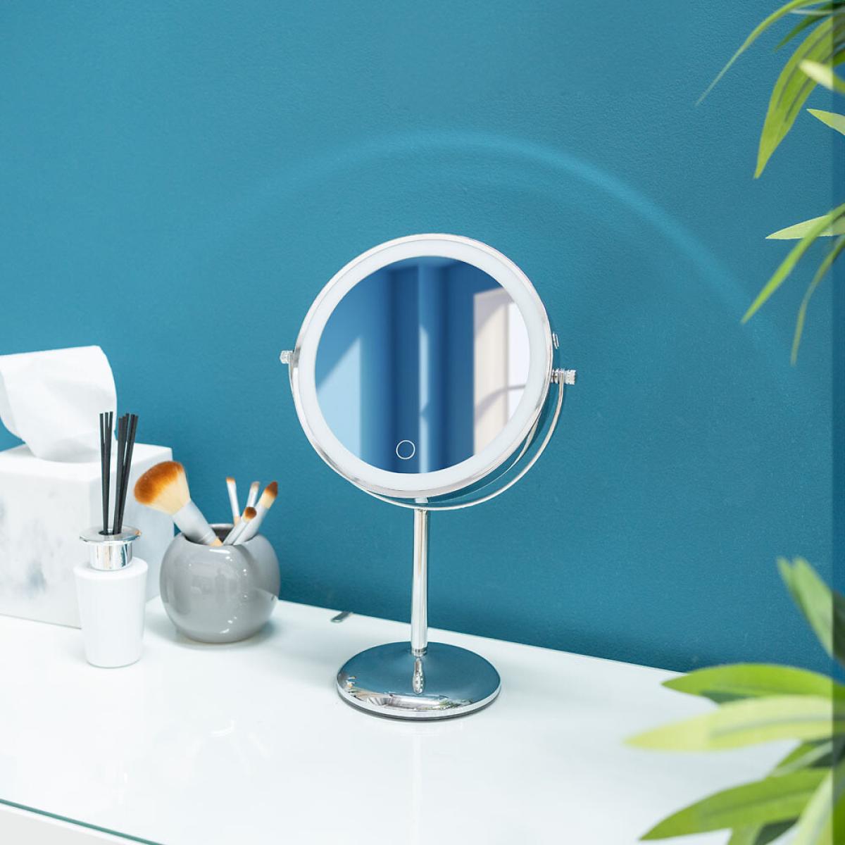 8" LED Rechargeable Table Mirror with 5x Magnification – image 2