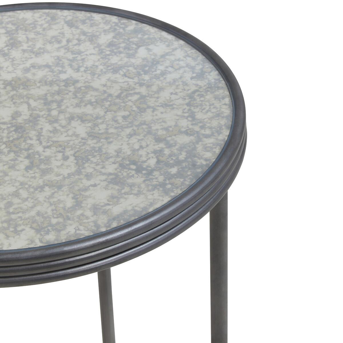 Antique Smoked Mirror Plant Stand Side Table – image 3