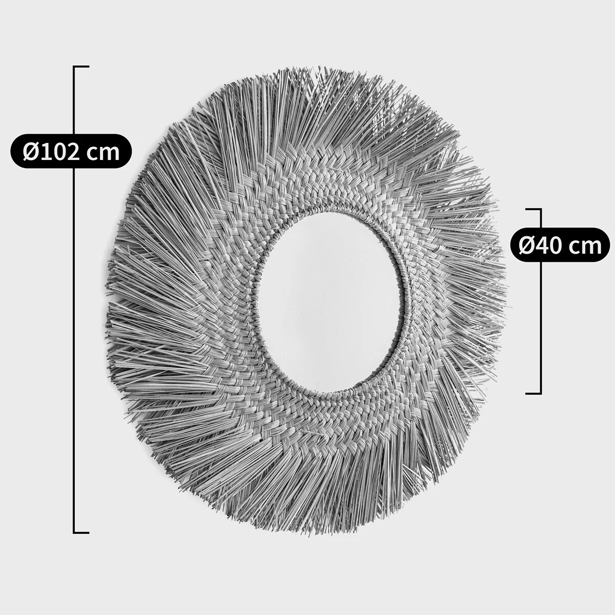 Loull 102cm Diameter Sunburst Straw Mirror – image 6