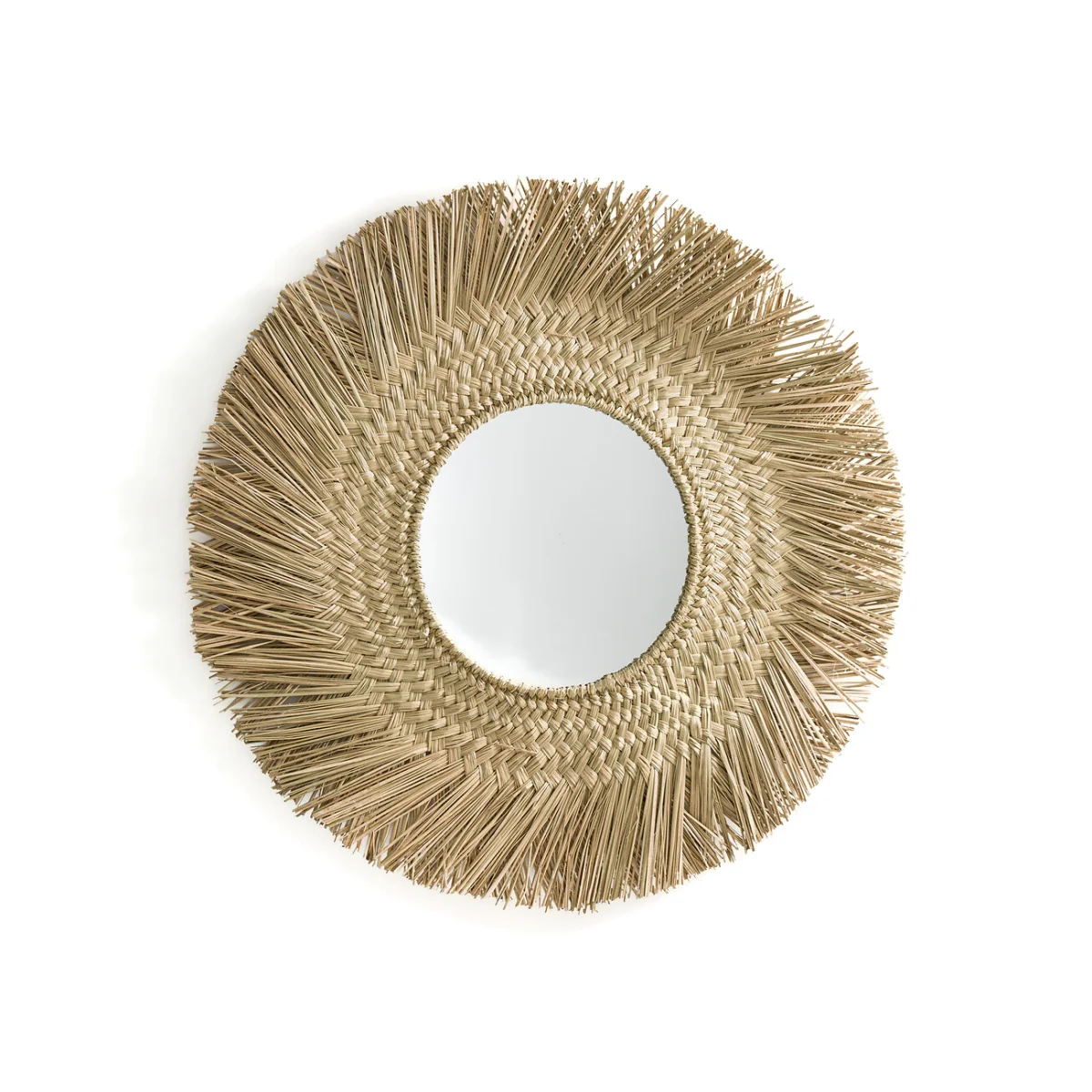 Loull 102cm Diameter Sunburst Straw Mirror – image 1