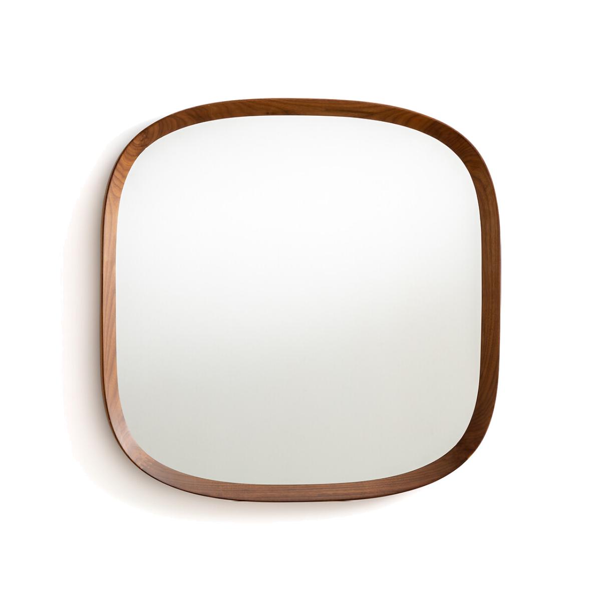 Orion 60cm High Solid Walnut Rounded Square Mirror – image 1