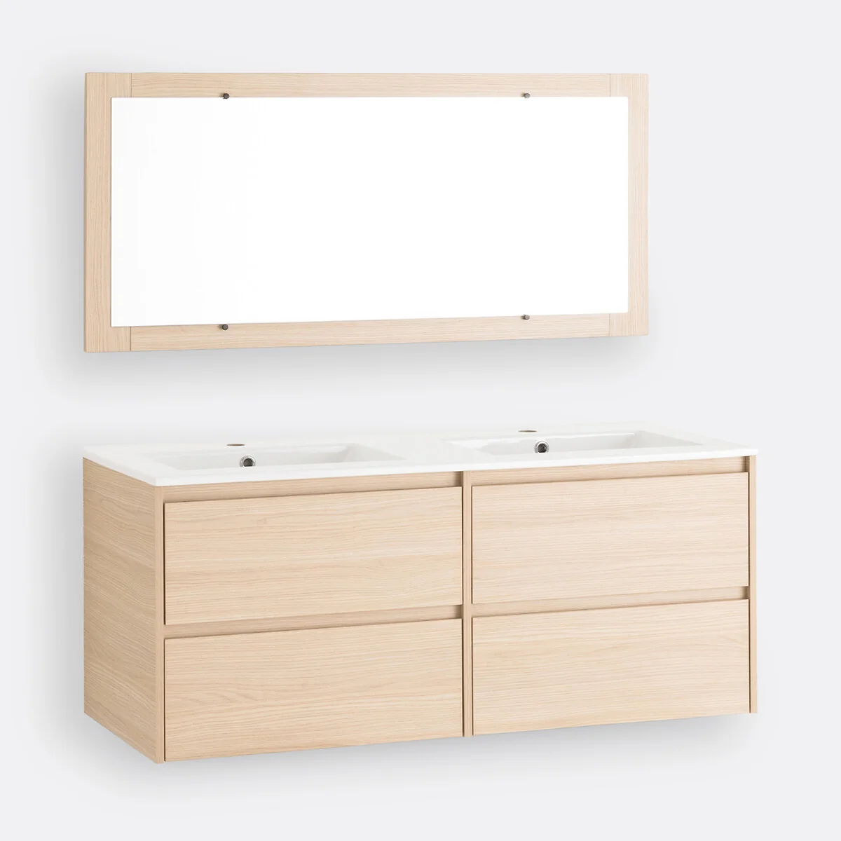 Nirio L120cm Wall-Mounted Vanity Unit & Mirror – image 3