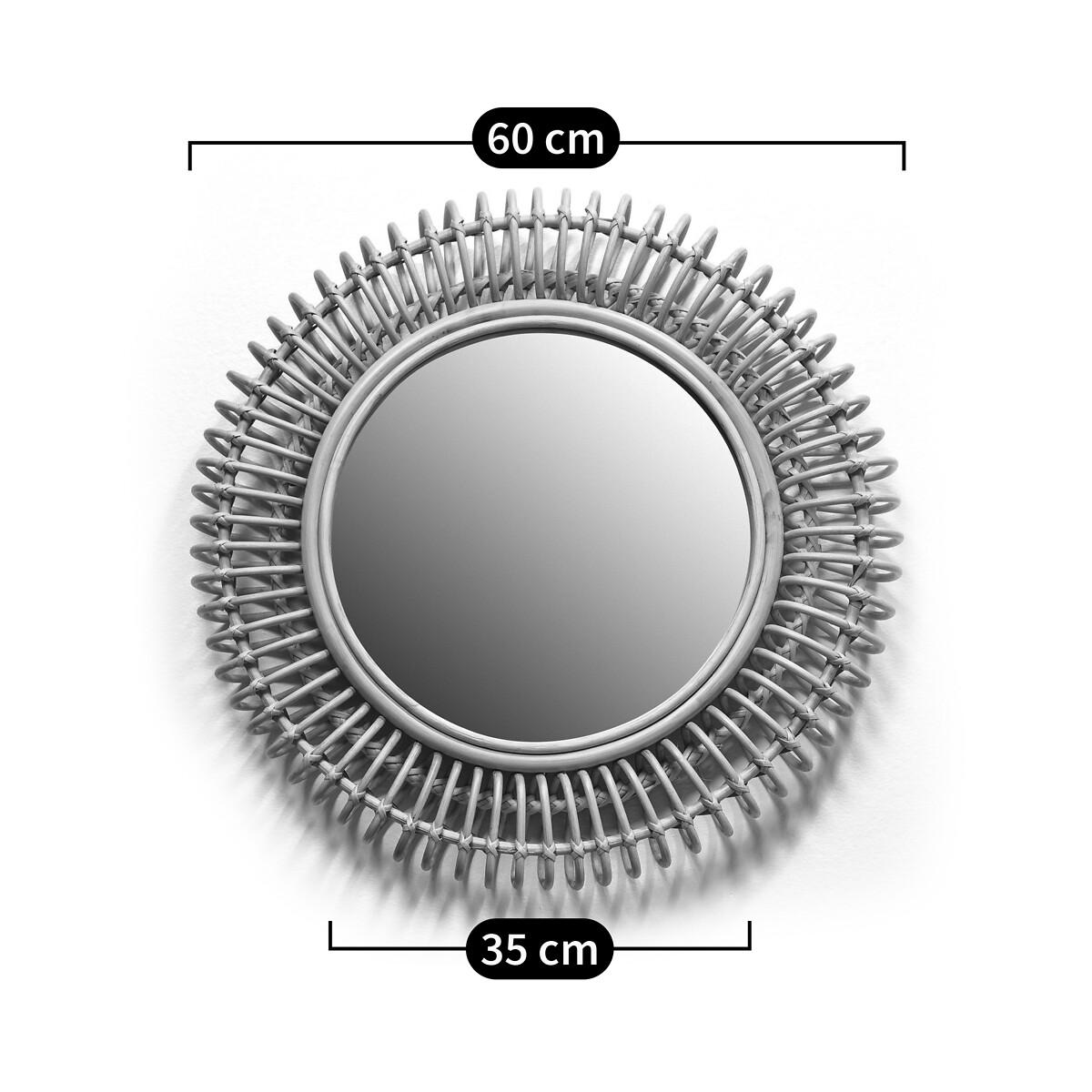 Tarsile 60cm Diameter Round Rattan Mirror – image 6