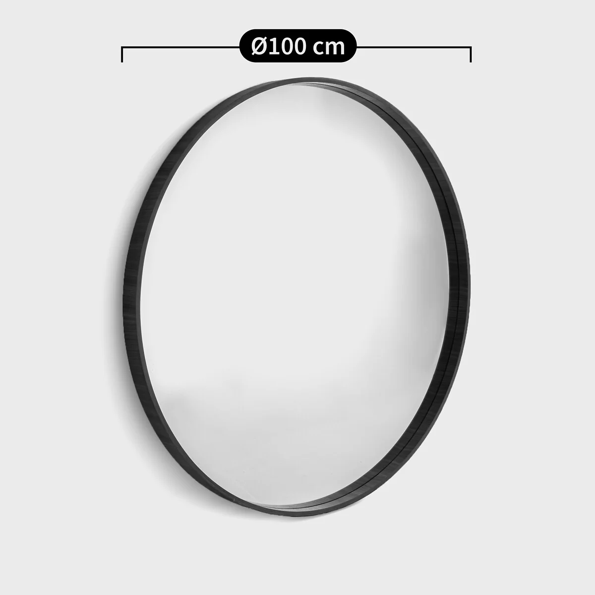 Alaria Round Mirror with Walnut Frame, Diameter 100cm – image 6